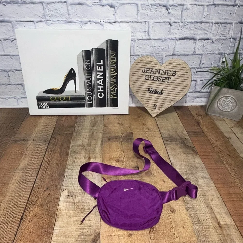 Nike Aura Crossbody Bag, 2L, Dark Viotech/Gold Shoulder Purse, Unisex Bag